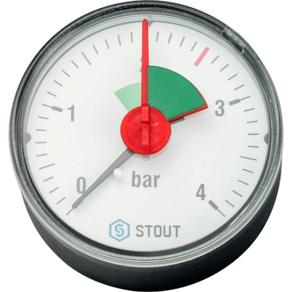 Манометр аксиальный 1/4" 50 мм с указателем предела (0...4 бар, кл.2.5) Stout (SIM-1007-500408) Манометр аксиальный 1/4" 50 мм с указателем предела (0...4 бар, кл.2.5) Stout (SIM-1007-500408)