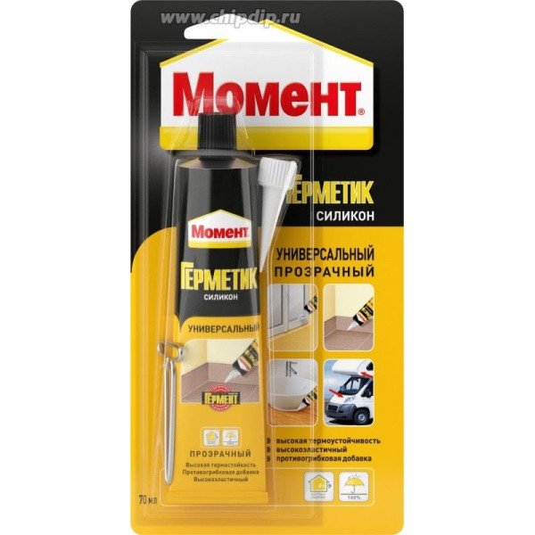 Герметик силиконовый универсальный Момент 70 мл. (прозрачный) (3002434)