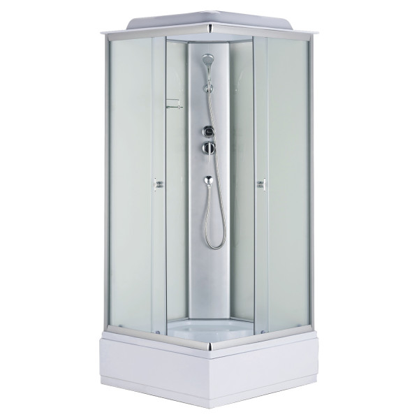 Душевая кабина Loranto 88x88x215 стекло матовое, профиль хром матовый (CS-990ETM/W-90)