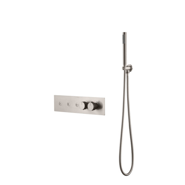 Смеситель для душа fusion Termo с ручным душем nickel brush NB никель (131-SYS-NB) Смеситель для душа fusion Termo с ручным душем nickel brush NB никель (131-SYS-NB)