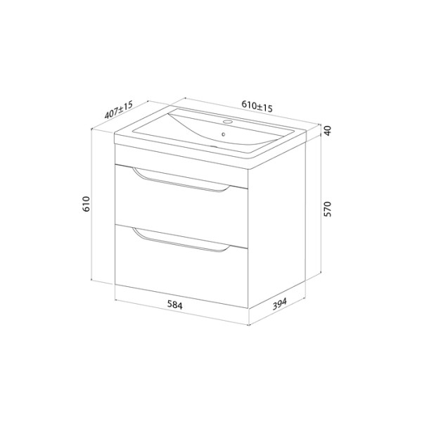 Тумба подвесная Iddis Ray 60 см белый подходит умыв. 4076000i28 (RAY60W0i95)