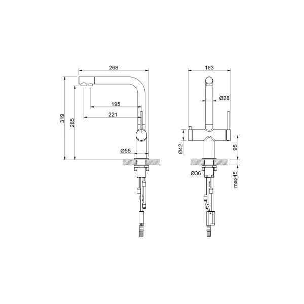 Смеситель для кухни Aquatek Европа с подключением к фильтру питьевой воды, шлифованное золото (AQ1385BG) Смеситель для кухни Aquatek Европа с подключением к фильтру питьевой воды, шлифованное золото (AQ1385BG)