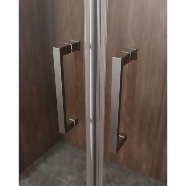 Душевой уголок Cezares Molveno 170x90x195 стекло прозрачное, профиль оружейная сталь (MOLVENO-AH-2/2-170/90-C-GM-IV)