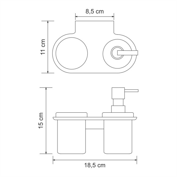 Держатель стакана и дозатора WasserKraft Kammel хром (K-8389)