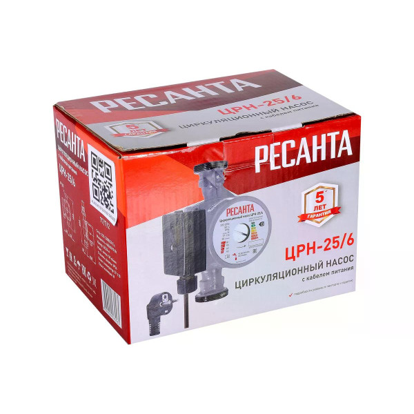 Насос циркуляционный Ресанта ЦРН-25/6 (77/7/2) Насос циркуляционный Ресанта ЦРН-25/6 (77/7/2)
