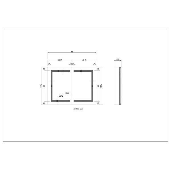 Шкаф зеркальный алюминиевый Aquatek с подсветкой 900x700x133 антизапотевание (AQ7904-MLC)