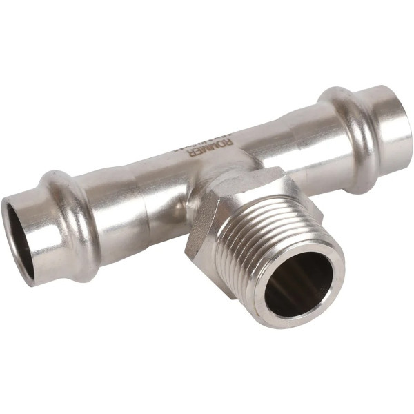 Тройник переходной 15х1/2"Нх15 Rommer из нержавеющей стали (пресс) (RSS-0016-001512) Тройник переходной 15х1/2"Нх15 Rommer из нержавеющей стали (пресс) (RSS-0016-001512)