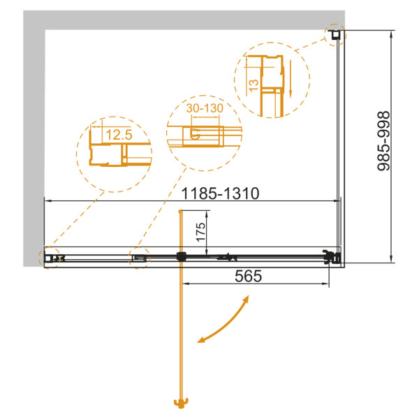 Душевой уголок Cezares Variante 120x100x195 стекло прозрачное, профиль хром (VARIANTE-AH-1-120/130-100-C-Cr) Душевой уголок Cezares Variante 120x100x195 стекло прозрачное, профиль хром (VARIANTE-AH-1-120/130-100-C-Cr)
