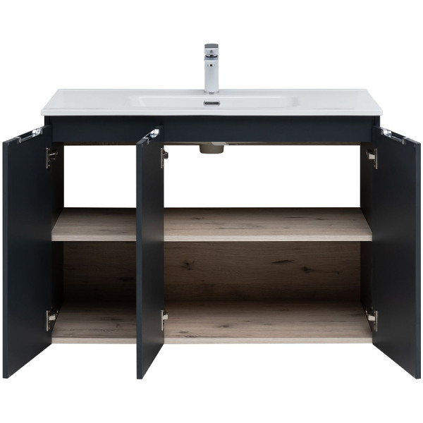 Тумба подвесная Aquanet Алвита New 100 3 дверцы, антрацит (00277531) Тумба подвесная Aquanet Алвита New 100 3 дверцы, антрацит (00277531)