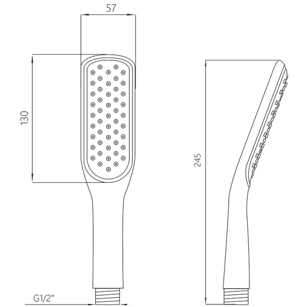 Душевая лейка Melodia 1 функция 130х55 L240 белый/серый (MKP26101_wt)