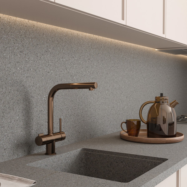 Смеситель для кухни WasserKRAFT с переключателем на фильтр розовое золото (A8997)