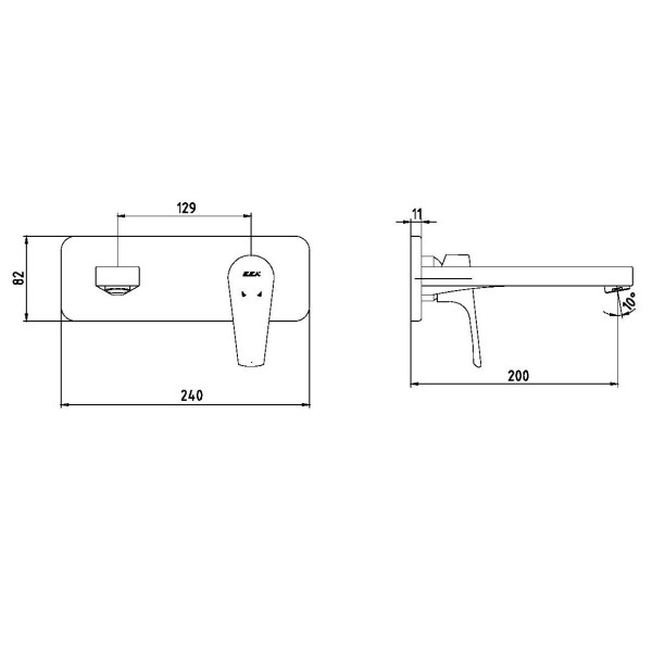Смеситель для раковины E.C.A. Niobe внешняя часть хром (102167613EX-K)
