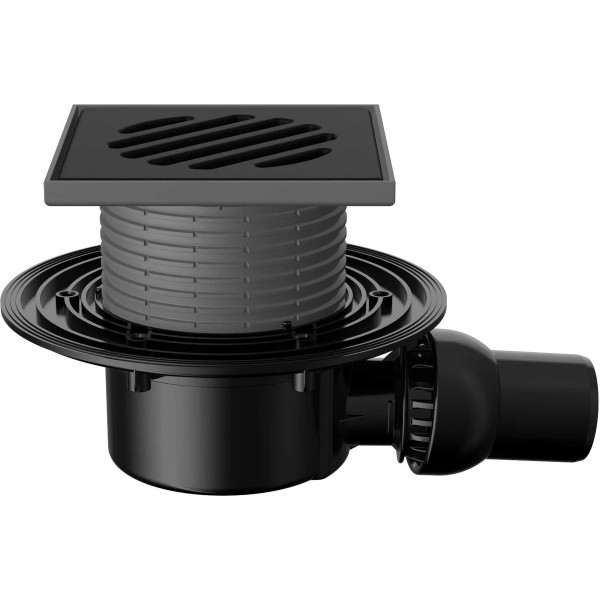 Трап регулируемый Fachmann T 520.0 PHsB 145x145 горизонтальный шарнирный выпуск DN50 с "мокрым" гидрозатвором, решетка чугунная, пластиковый подрамник Трап регулируемый Fachmann T 520.0 PHsB 145x145 горизонтальный шарнирный выпуск DN50 с "мокрым" гидрозатвором, решетка чугунная, пластиковый подрамник