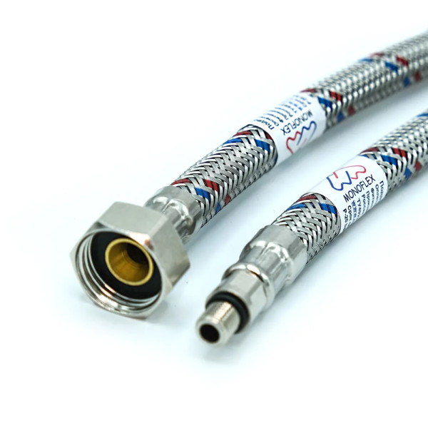 Подводка гибкая для смесителя 1000 мм 1/2"хМ8 Monoflex SS М8х18 мм (короткий штуцер, нерж. сталь) (Н02624)