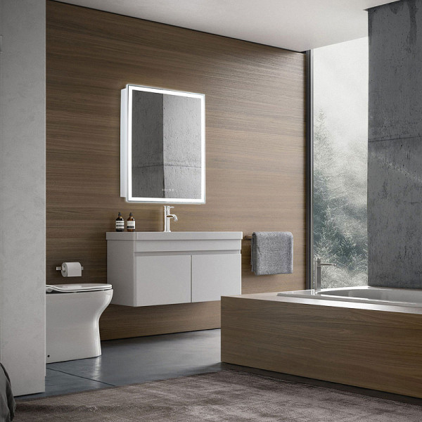 Зеркало-шкаф Azario Киото 60 правый, сенсор, часы, тепл/холод свет (LED-00002358)