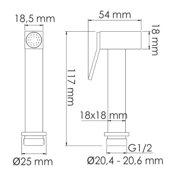 Гигиенический душ WasserKRAFT черный (A212)