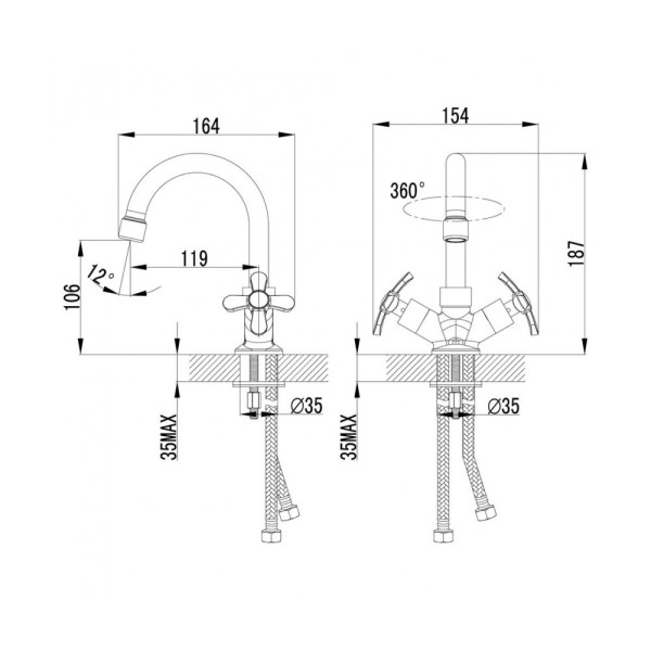 Смеситель для раковины Lemark Partner (LM6547C) Смеситель для раковины Lemark Partner (LM6547C)