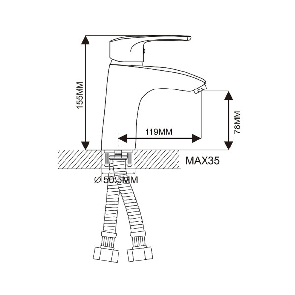 Смеситель для раковины Maxonor (MN1066)