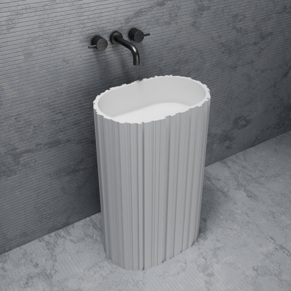 Раковина напольная Abber Stein 580x380 белый матовый (AS2551-H) Раковина напольная Abber Stein 580x380 белый матовый (AS2551-H)