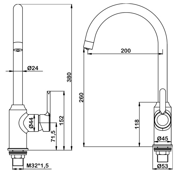Смеситель для кухни Swedbe Selene Plus с каналом для фильтрованной воды хром (8041)