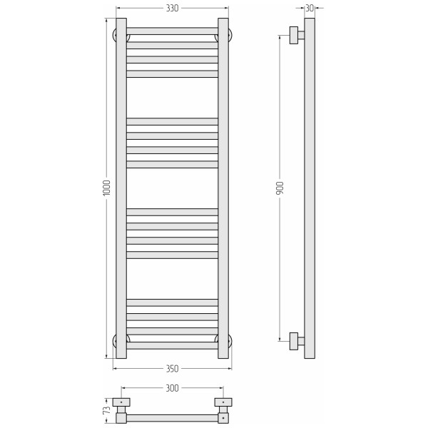 Полотенцесушитель водяной Сунержа Модус Pro 1000x300 матовый белый (30-0450-1030) Полотенцесушитель водяной Сунержа Модус Pro 1000x300 матовый белый (30-0450-1030)