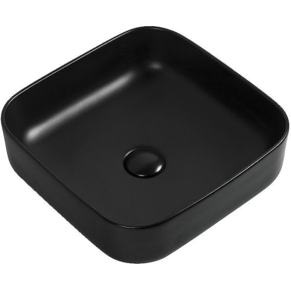 Раковина накладная Aquanet CITY-1-MB 38,5х38,5х14 черная матовая (245837)