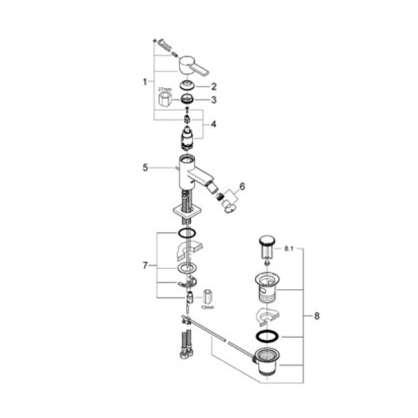 Смеситель для биде Grohe Allure (32147000)