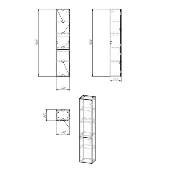 Пенал подвесной Cersanit Lara белый (SB-SL-LAR/Wh)