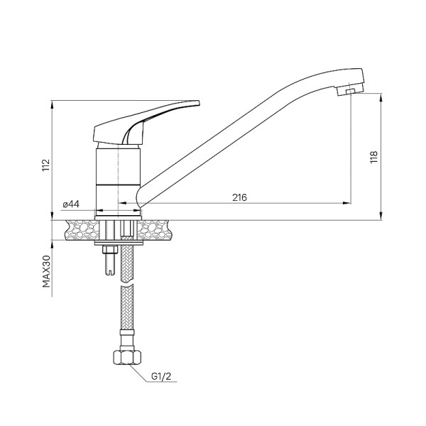 Смеситель для кухни Milardo Meal хром (M06SBR0M05)