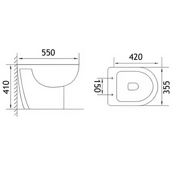 Инсталляция для подвесного унитаза Loranto + безободковый унитаз Fredo с сиденьем микролифт (4501+CS-WH8005)
