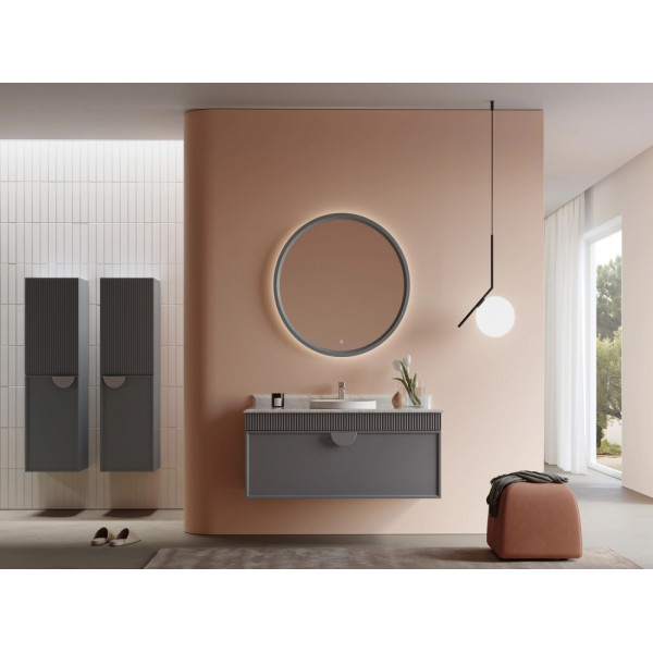 Тумба подвесная Orka Molino 1020x550x530 с раковиной антрацит матовый (5004667)