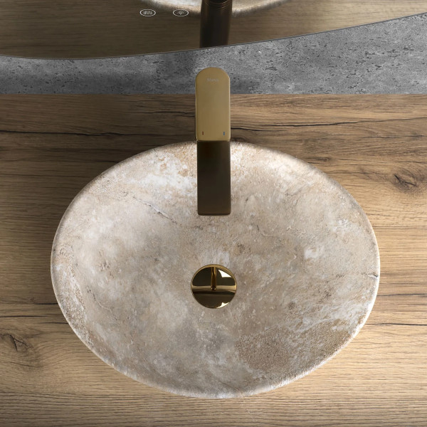 Раковина накладная REA Sofia savana matt 41x34,5x15 мрамор матовая (REA-U6361)