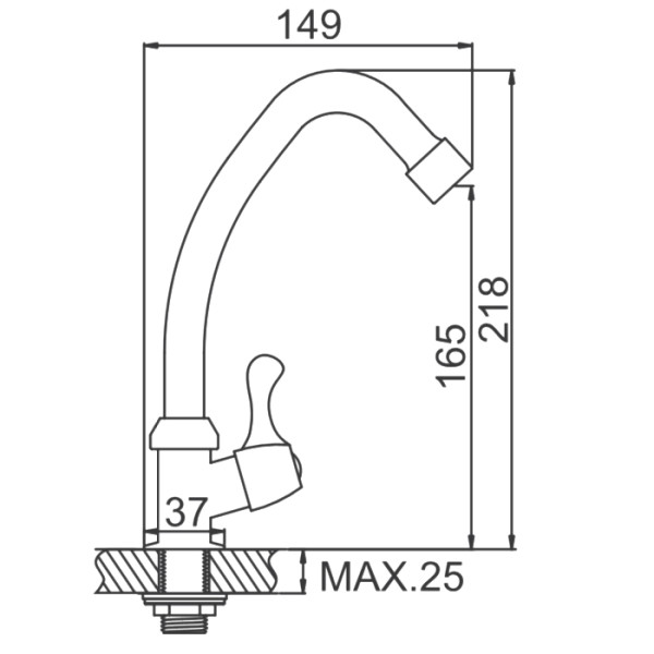 Смеситель для раковины моно Ledeme хром (L4395)