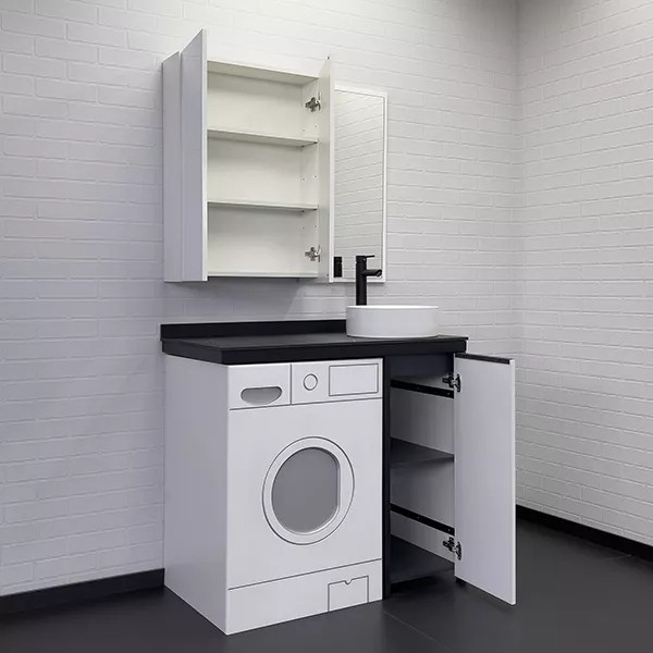 Комплект мебели Comforty Лозанна 1000x545x1015 белый глянцевый/калакатта Блэк (00-00013800) Комплект мебели Comforty Лозанна 1000x545x1015 белый глянцевый/калакатта Блэк (00-00013800)