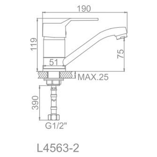 Смеситель для кухни Ledeme (L4563-2)