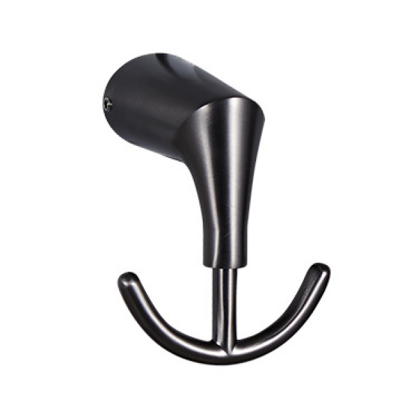 Крючок Fashun двойной L=70 мм H=90 мм PVD цинк. сплав + сталь графит (A1805-2-17)