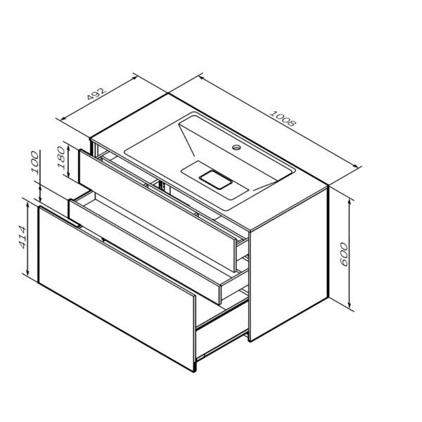 Тумба подвесная AM.PM Inspire 2.0 100 (M50AFHX1003WM)