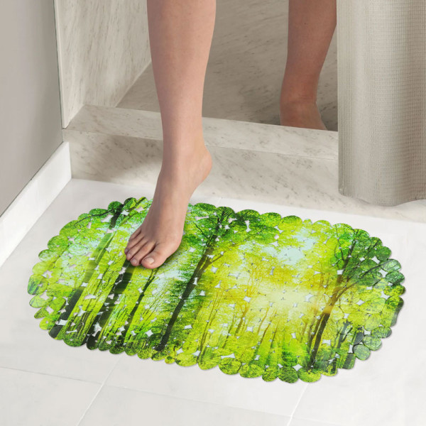 Коврик для ванной Melodia ПВХ Creative "Лес" овал 67x36cм (MK021) Коврик для ванной Melodia ПВХ Creative "Лес" овал 67x36cм (MK021)