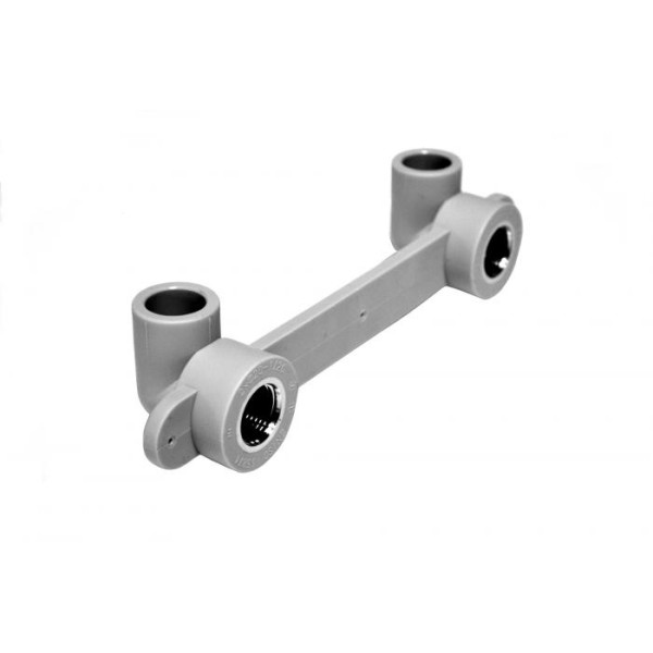 Водорозетка двойная на планке PP-R Heisskraft 20*1/2" (под гипсокартон) (3252020) Водорозетка двойная на планке PP-R Heisskraft 20*1/2" (под гипсокартон) (3252020)