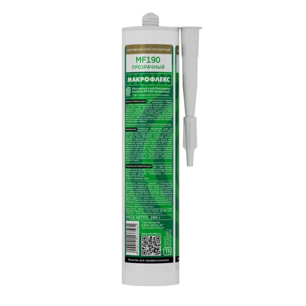 Клей монтажный Макрофлекс Bio Line MF190 Ультрасильный 280 г. (прозрачный) (2670487)