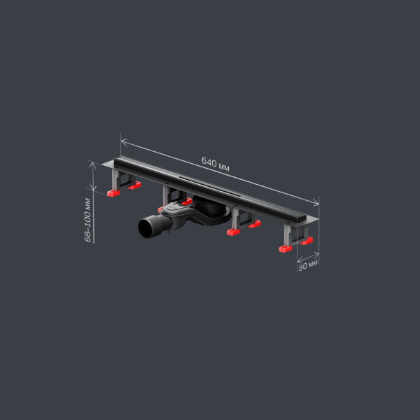 Трап для душа AM.PM MasterFlow линейный универс затвор Slim line 60 см черн мат (W01SC-S11-060-05BM)