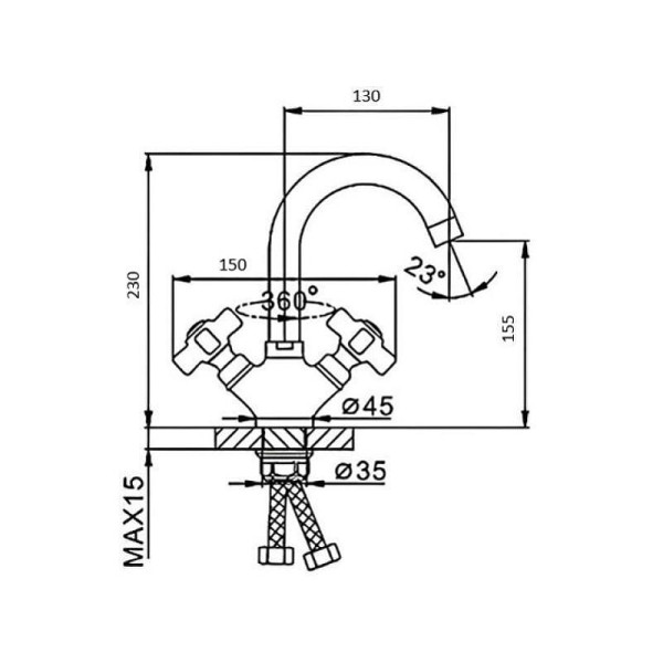 Смеситель для раковины Dlin хром (D153810-D)