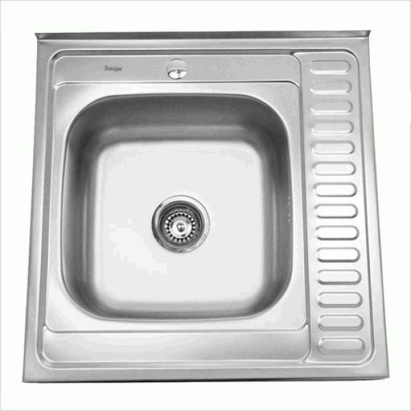 Мойка накладная Sinklight 60x60 L 0.6/16 выпуск хром глянцевый (00-00000765) Мойка накладная Sinklight 60x60 L 0.6/16 выпуск хром глянцевый (00-00000765)