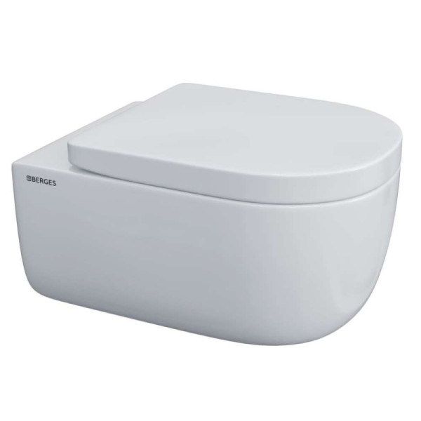 Комплект инсталляция с унитазом Berges Novum525 c с кнопкой L5 SoftTouch черная, унитаз EGO XL 54 см, сиденье Toma SO (043234)