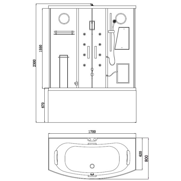 Гидробокс BandHours Gamma 170х80х230 Гидробокс BandHours Gamma 170х80х230