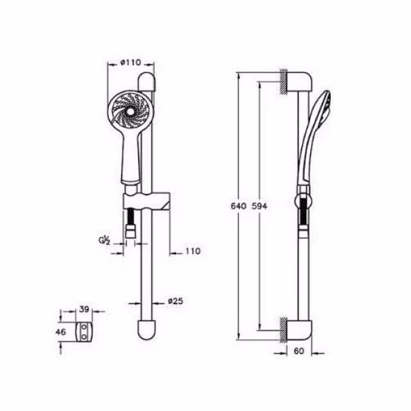 Душевой гарнитур Vitra Samba (A45680WSA)