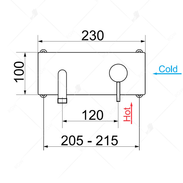 Смеситель с изливом встраиваемый RGW SP-45-10B (21140545-04)