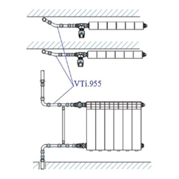 Отвод 28*45 безраструбный Valtec (нерж.ст., пресс) (VTi.955.I.452828)