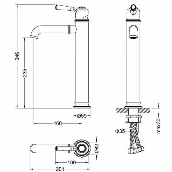 Смеситель для раковины Aquatek Классик хром (AQ1504CR)