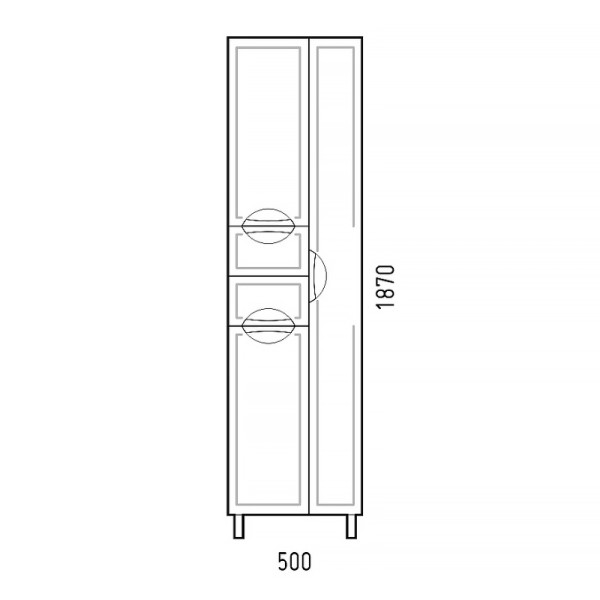 Пенал напольный Melodia Альфа 50 2 ящика (MFR80021WT)